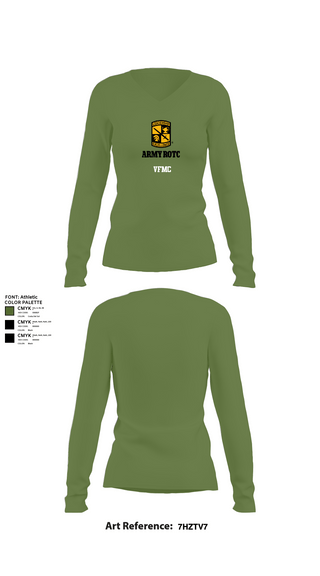 Womens Long Sleeve Vneck Shirt, VFMC, Army, Teamtime, Team time, sublimation, custom sports apparel, team uniforms, spirit wear, spiritwear, sports uniforms, custom shirts, team store, custom team store, fundraiser sports, apparel fundraiser