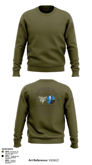 Crew Neck Sweatshirt, KFOR34 Physical Therapy, Army, Teamtime, Team time, sublimation, custom sports apparel, team uniforms, spirit wear, spiritwear, sports uniforms, custom shirts, team store, custom team store, fundraiser sports, apparel fundraiser