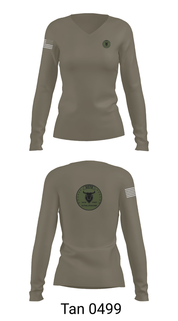 Womens Long Sleeve Vneck Shirt, Salem County Tactical Operations, , Teamtime, Team time, sublimation, custom sports apparel, team uniforms, spirit wear, spiritwear, sports uniforms, custom shirts, team store, custom team store, fundraiser sports, apparel fundraiser