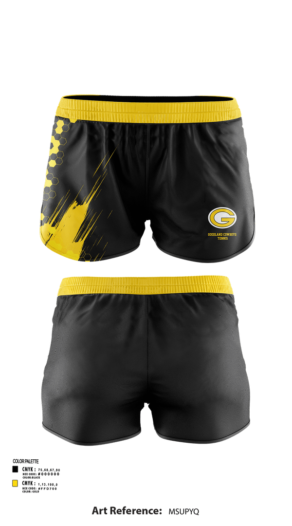 Womens Shorts, Goodland Cowboys Tennis, Tennis, Teamtime, Team time, sublimation, custom sports apparel, team uniforms, spirit wear, spiritwear, sports uniforms, custom shirts, team store, custom team store, fundraiser sports, apparel fundraiser