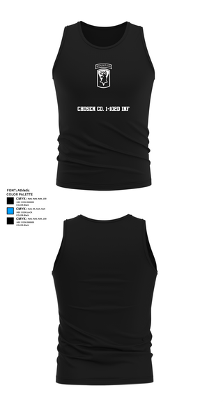 Tank Top, Chosen Co. 1-102D INF, Army, Teamtime, Team time, sublimation, custom sports apparel, team uniforms, spirit wear, spiritwear, sports uniforms, custom shirts, team store, custom team store, fundraiser sports, apparel fundraiser