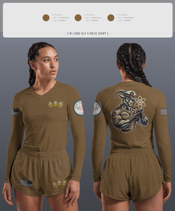 Womens Long Sleeve Vneck Shirt, NAVAL REACTORS, Navy, Teamtime, Team time, sublimation, custom sports apparel, team uniforms, spirit wear, spiritwear, sports uniforms, custom shirts, team store, custom team store, fundraiser sports, apparel fundraiser
