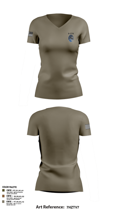 9 CTS Women's Short Sleeve V-neck Shirt - 3