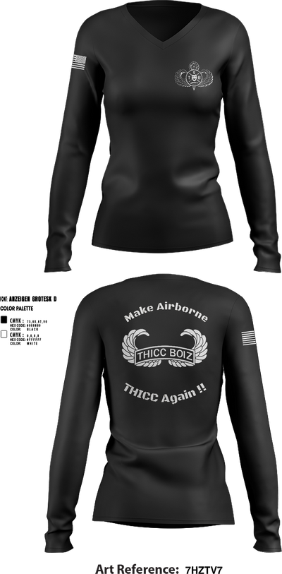 THICC BOIZ 20843626 Women's Long Sleeve V-neck Shirt - 1