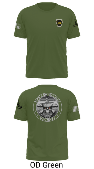 Old School Cotton Feel Shirt, Fire Controlman, Navy, Teamtime, Team time, sublimation, custom sports apparel, team uniforms, spirit wear, spiritwear, sports uniforms, custom shirts, team store, custom team store, fundraiser sports, apparel fundraiser