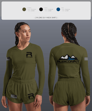 Womens Long Sleeve Vneck Shirt, RubiconFit, , Teamtime, Team time, sublimation, custom sports apparel, team uniforms, spirit wear, spiritwear, sports uniforms, custom shirts, team store, custom team store, fundraiser sports, apparel fundraiser