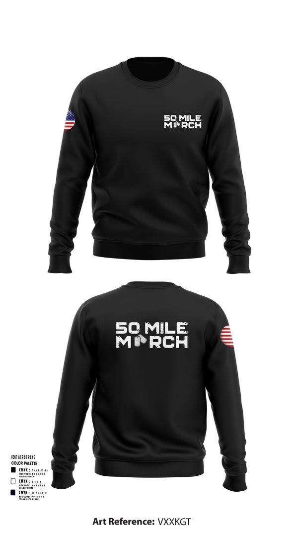 Crew Neck Sweatshirt, 50 Mile March, , Teamtime, Team time, sublimation, custom sports apparel, team uniforms, spirit wear, spiritwear, sports uniforms, custom shirts, team store, custom team store, fundraiser sports, apparel fundraiser
