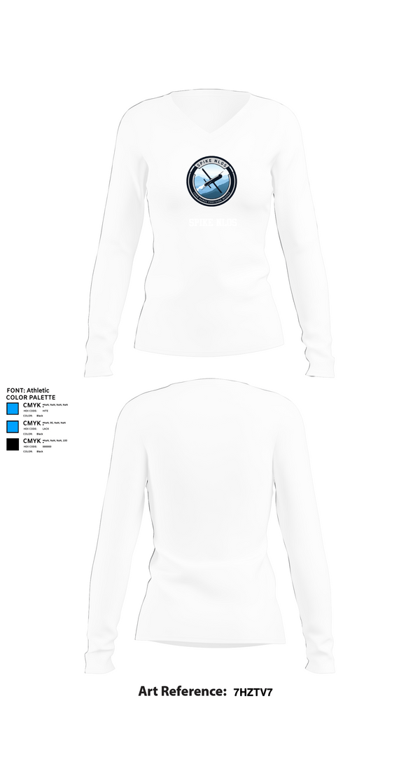 Womens Long Sleeve Vneck Shirt, SPIKE NLOS, , Teamtime, Team time, sublimation, custom sports apparel, team uniforms, spirit wear, spiritwear, sports uniforms, custom shirts, team store, custom team store, fundraiser sports, apparel fundraiser