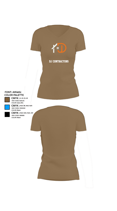 DJ CONTRACTORS 12982889 Women's Short Sleeve V-neck Shirt - 2