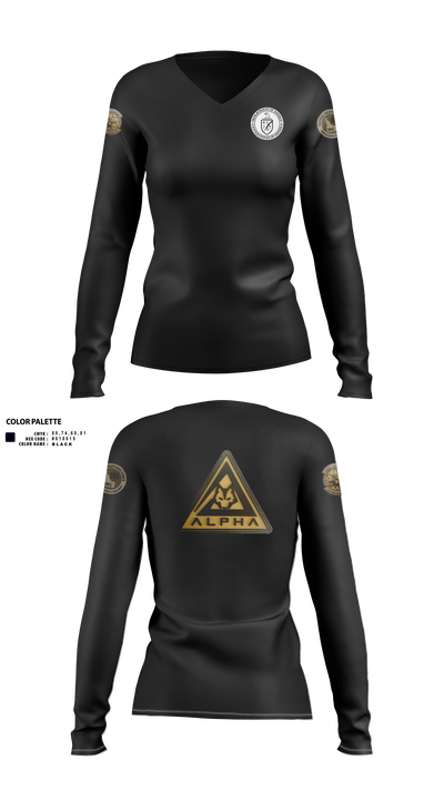 ProForce 74761390 Women's Long Sleeve V-neck Shirt - 1