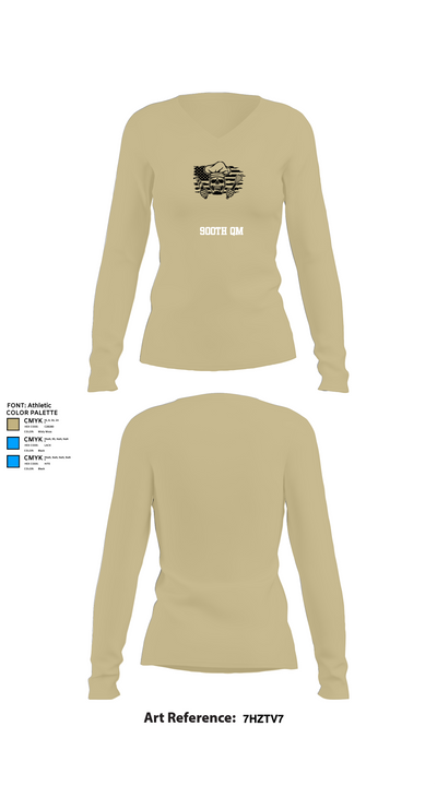 900th QM 2040275 Women's Long Sleeve V-neck Shirt - 78