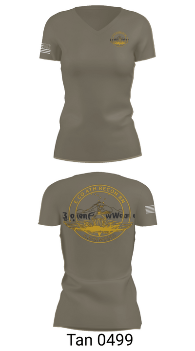 E Co 4th Recon BN 66844885 Women's Short Sleeve V-neck Shirt - 68