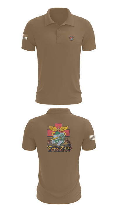 Echo Company 232nd battalion 37509624 Short Sleeve Performance Polo - 7