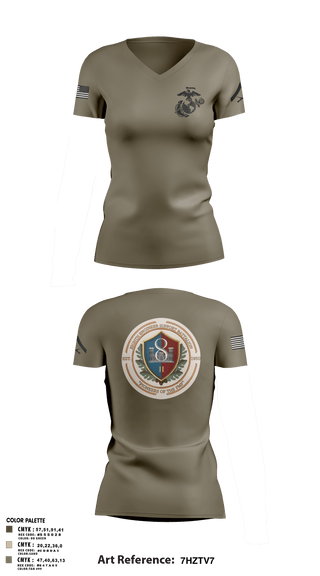 Womens Short Sleeve Vneck Shirt, 8th ESB Charlie Co., , Teamtime, Team time, sublimation, custom sports apparel, team uniforms, spirit wear, spiritwear, sports uniforms, custom shirts, team store, custom team store, fundraiser sports, apparel fundraiser