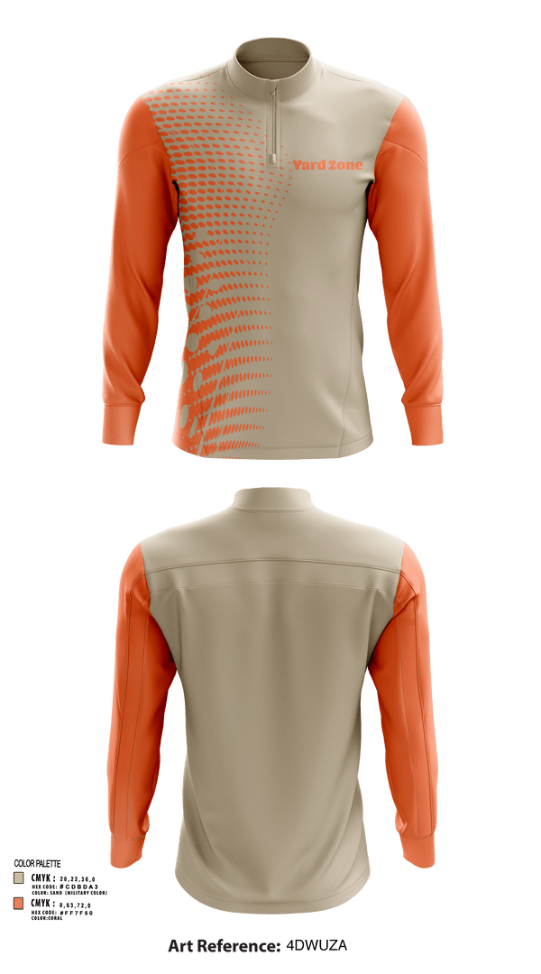 Quarter Zip Jacket, Yard Zone, , Teamtime, Team time, sublimation, custom sports apparel, team uniforms, spirit wear, spiritwear, sports uniforms, custom shirts, team store, custom team store, fundraiser sports, apparel fundraiser
