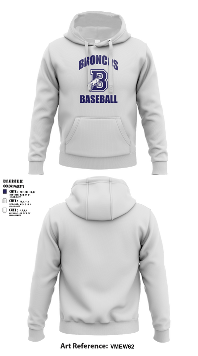 Burrillville High School Broncos Baseball 5359467 Hoodie - 2