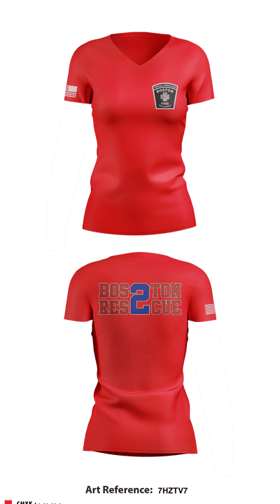 Boston Fire Department 36118843 Women's Short Sleeve V-neck Shirt - 4