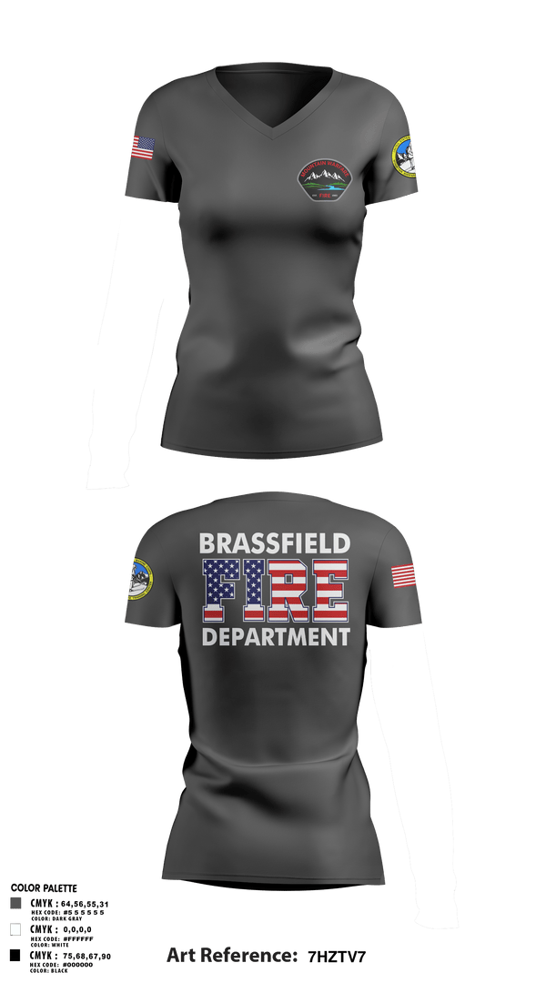 Womens Short Sleeve Vneck Shirt, Marine corps mountain warfare training center fire and emergency services, Fire Department, Teamtime, Team time, sublimation, custom sports apparel, team uniforms, spirit wear, spiritwear, sports uniforms, custom shirts, team store, custom team store, fundraiser sports, apparel fundraiser