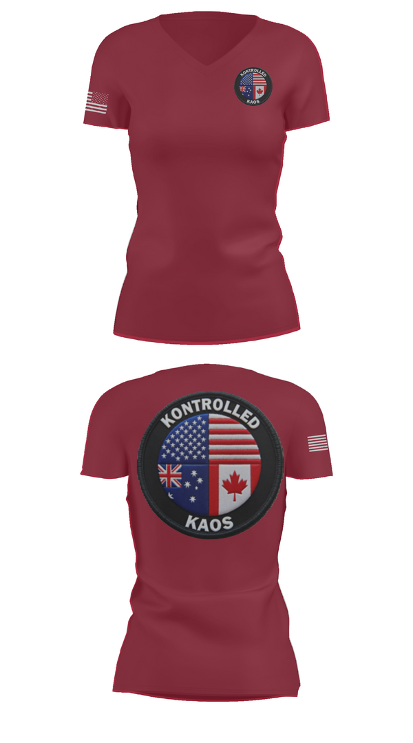 Womens Short Sleeve Vneck Shirt, Kontrolled Kaos, E-Sports, Teamtime, Team time, sublimation, custom sports apparel, team uniforms, spirit wear, spiritwear, sports uniforms, custom shirts, team store, custom team store, fundraiser sports, apparel fundraiser