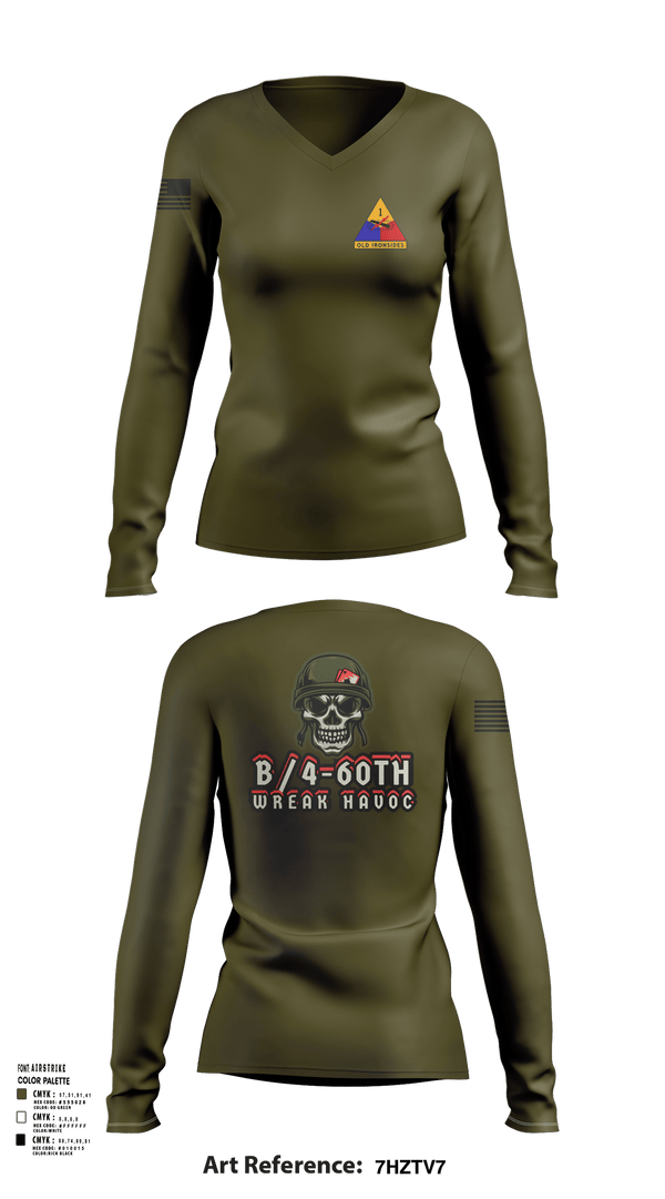 Womens Long Sleeve Vneck Shirt, B/4-60TH ADAR, Army, Teamtime, Team time, sublimation, custom sports apparel, team uniforms, spirit wear, spiritwear, sports uniforms, custom shirts, team store, custom team store, fundraiser sports, apparel fundraiser