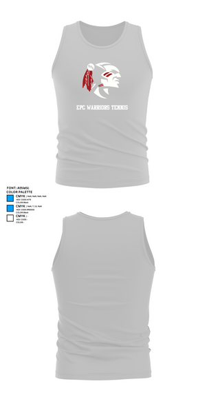 Tank Top, EPC Warriors Tennis, Tennis, Teamtime, Team time, sublimation, custom sports apparel, team uniforms, spirit wear, spiritwear, sports uniforms, custom shirts, team store, custom team store, fundraiser sports, apparel fundraiser