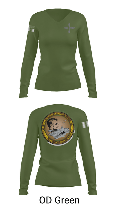 CVN 72 Abraham Lincoln 88368148 Women's Long Sleeve V-neck Shirt - 54