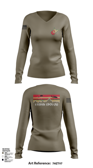 Womens Long Sleeve Vneck Shirt, 1528th FSC (SO) (A), , Teamtime, Team time, sublimation, custom sports apparel, team uniforms, spirit wear, spiritwear, sports uniforms, custom shirts, team store, custom team store, fundraiser sports, apparel fundraiser