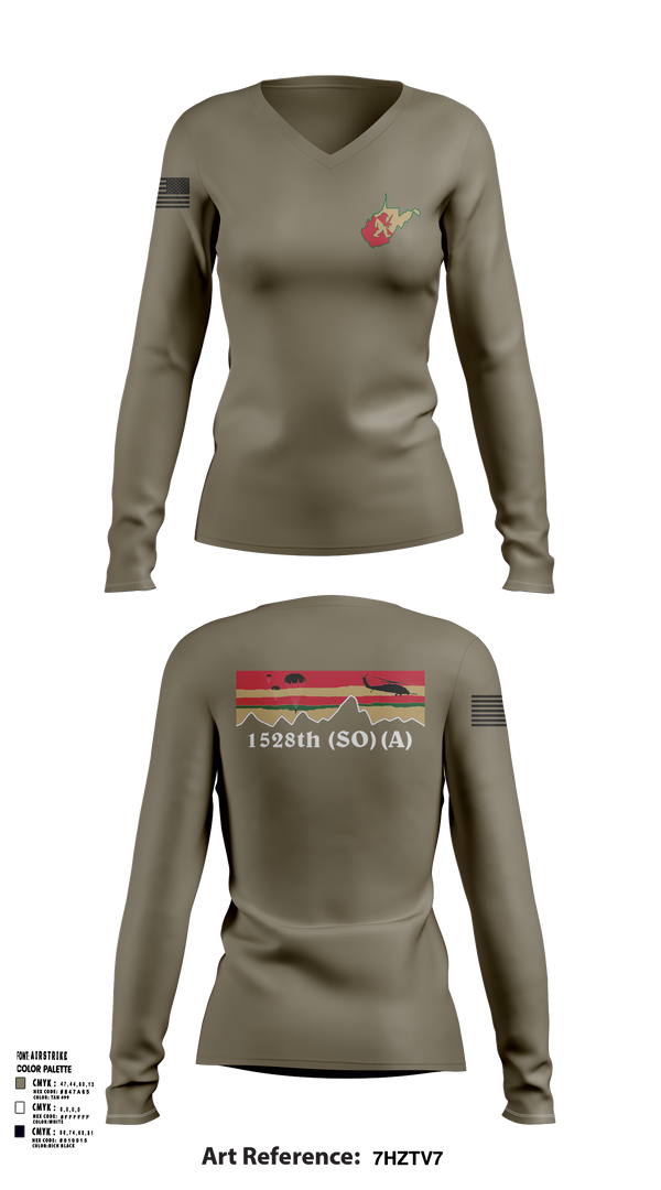 Womens Long Sleeve Vneck Shirt, 1528th FSC (SO) (A), , Teamtime, Team time, sublimation, custom sports apparel, team uniforms, spirit wear, spiritwear, sports uniforms, custom shirts, team store, custom team store, fundraiser sports, apparel fundraiser