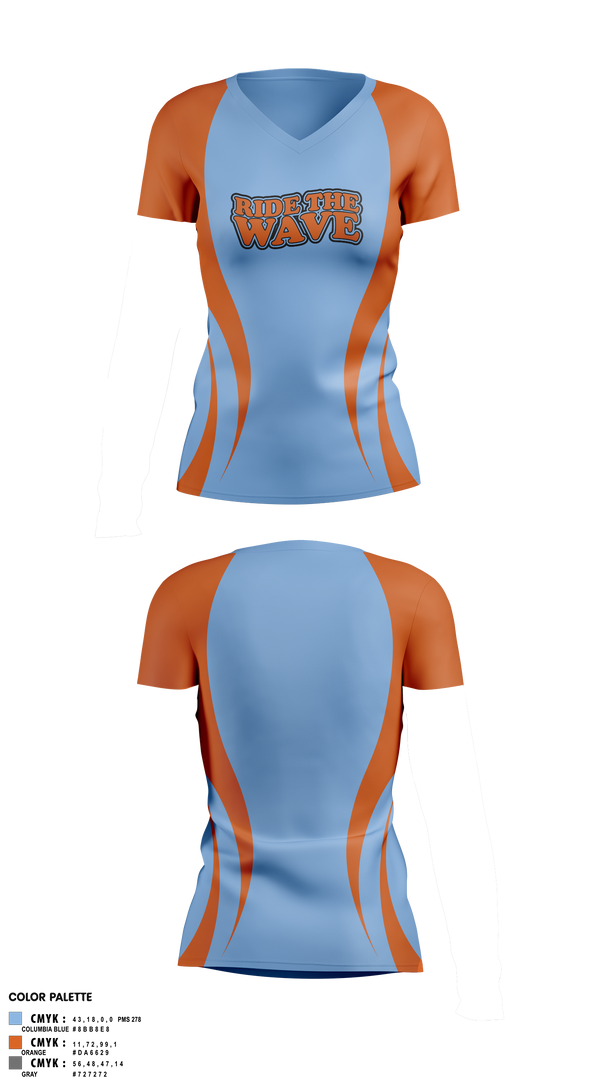Womens Short Sleeve Vneck Shirt, Carolina Riptide, Baseball, Teamtime, Team time, sublimation, custom sports apparel, team uniforms, spirit wear, spiritwear, sports uniforms, custom shirts, team store, custom team store, fundraiser sports, apparel fundraiser