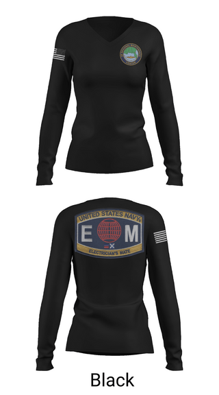 Womens Long Sleeve Vneck Shirt, Outside Electrical, , Teamtime, Team time, sublimation, custom sports apparel, team uniforms, spirit wear, spiritwear, sports uniforms, custom shirts, team store, custom team store, fundraiser sports, apparel fundraiser