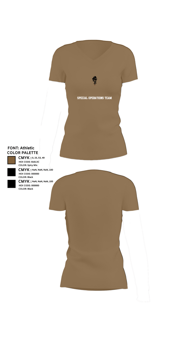 Womens Short Sleeve Vneck Shirt, Special Operations Team, , Teamtime, Team time, sublimation, custom sports apparel, team uniforms, spirit wear, spiritwear, sports uniforms, custom shirts, team store, custom team store, fundraiser sports, apparel fundraiser