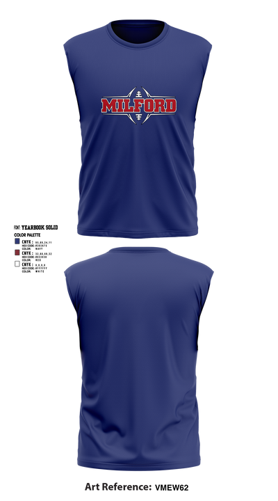 Milford Eagles Pop Warner Football and Cheer 85500081 Tank Top - 1 (3)