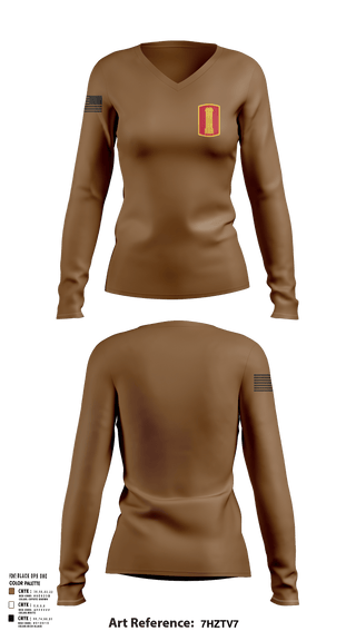 Womens Long Sleeve Vneck Shirt, 197th field artillery brigade, , Teamtime, Team time, sublimation, custom sports apparel, team uniforms, spirit wear, spiritwear, sports uniforms, custom shirts, team store, custom team store, fundraiser sports, apparel fundraiser