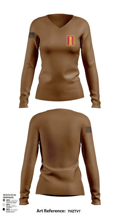 197th field artillery brigade 46187100 Women's Long Sleeve V-neck Shirt - 102