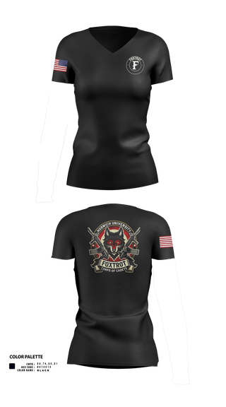 Womens Short Sleeve Vneck Shirt, Foxtrot Company, , Teamtime, Team time, sublimation, custom sports apparel, team uniforms, spirit wear, spiritwear, sports uniforms, custom shirts, team store, custom team store, fundraiser sports, apparel fundraiser