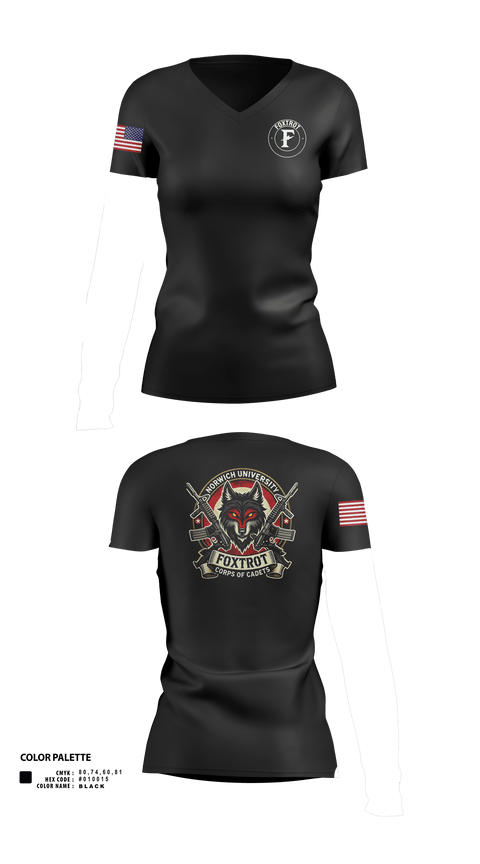 Womens Short Sleeve Vneck Shirt, Foxtrot Company, , Teamtime, Team time, sublimation, custom sports apparel, team uniforms, spirit wear, spiritwear, sports uniforms, custom shirts, team store, custom team store, fundraiser sports, apparel fundraiser