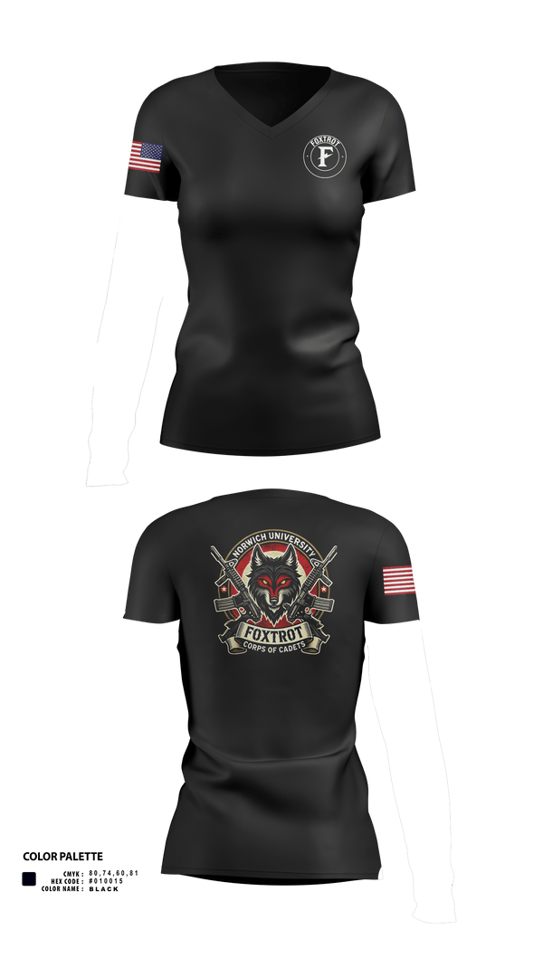 Womens Short Sleeve Vneck Shirt, Foxtrot Company, , Teamtime, Team time, sublimation, custom sports apparel, team uniforms, spirit wear, spiritwear, sports uniforms, custom shirts, team store, custom team store, fundraiser sports, apparel fundraiser