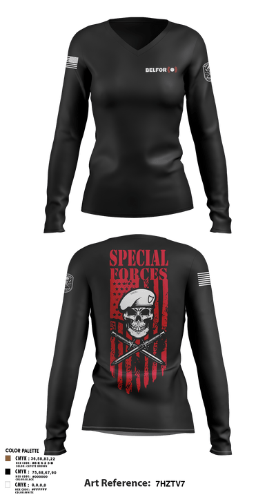 Belfor 35752167 Women's Long Sleeve V-neck Shirt - 6