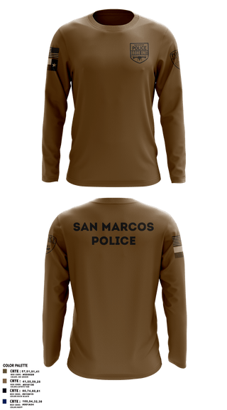 Long Sleeve Performance Shirt, San Marcos Police Drone Unit, Police, Teamtime, Team time, sublimation, custom sports apparel, team uniforms, spirit wear, spiritwear, sports uniforms, custom shirts, team store, custom team store, fundraiser sports, apparel fundraiser