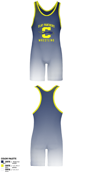 Wrestling Singlet, Clay Panthers, Wrestling, Teamtime, Team time, sublimation, custom sports apparel, team uniforms, spirit wear, spiritwear, sports uniforms, custom shirts, team store, custom team store, fundraiser sports, apparel fundraiser