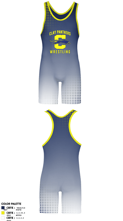 Clay Panthers 80292752 Wrestling Singlet - 1