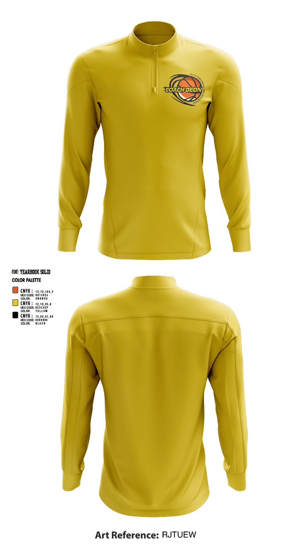 Quarter Zip Jacket, Coach Deon Fundamental Youth Basketball Training, Men's Basketball, Teamtime, Team time, sublimation, custom sports apparel, team uniforms, spirit wear, spiritwear, sports uniforms, custom shirts, team store, custom team store, fundraiser sports, apparel fundraiser