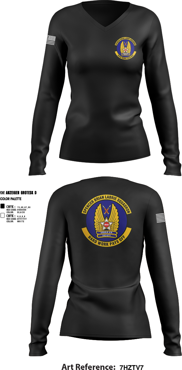Womens Long Sleeve Vneck Shirt, Spencer Brian LaBrie Squadron, , Teamtime, Team time, sublimation, custom sports apparel, team uniforms, spirit wear, spiritwear, sports uniforms, custom shirts, team store, custom team store, fundraiser sports, apparel fundraiser