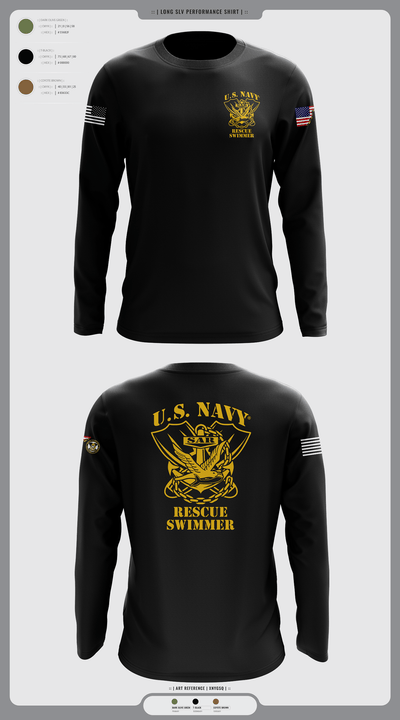 Aircrew Rescue Swimmer 89719017 Long Sleeve Performance Shirt 2