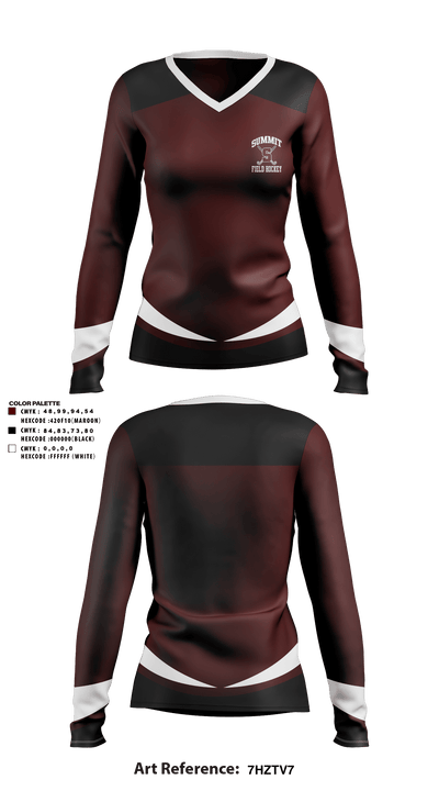 Rockwood Summit Falcons Field Hockey 31240384 Women's Long Sleeve V-neck Shirt - 1