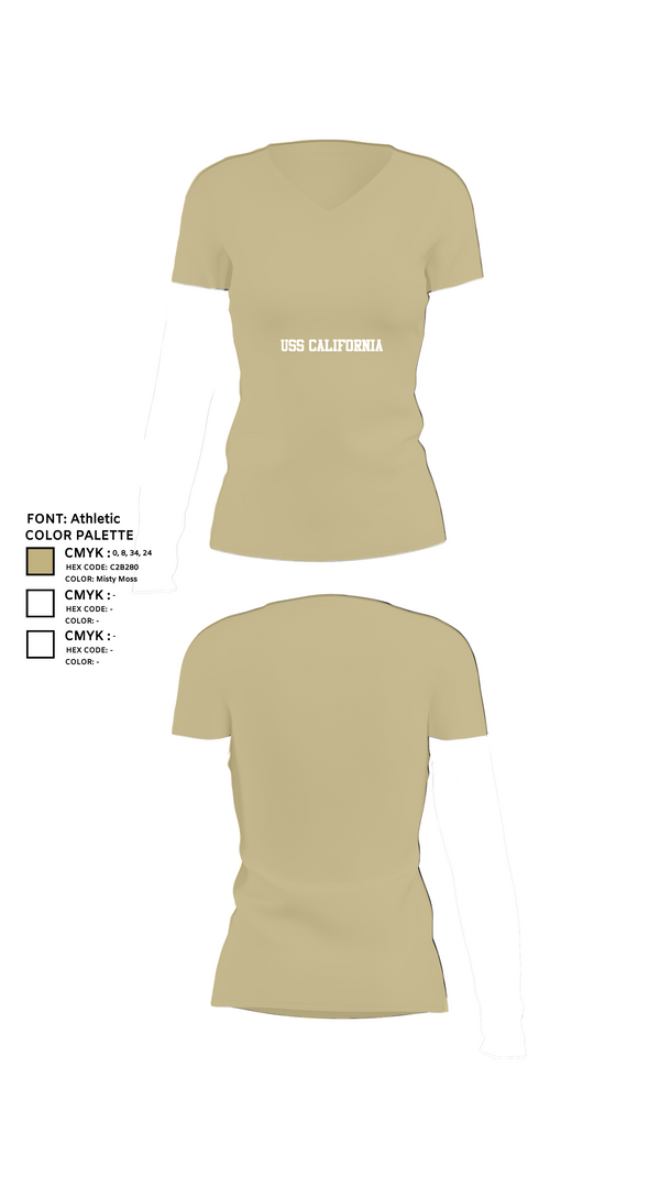 Womens Short Sleeve Vneck Shirt, USS California, , Teamtime, Team time, sublimation, custom sports apparel, team uniforms, spirit wear, spiritwear, sports uniforms, custom shirts, team store, custom team store, fundraiser sports, apparel fundraiser