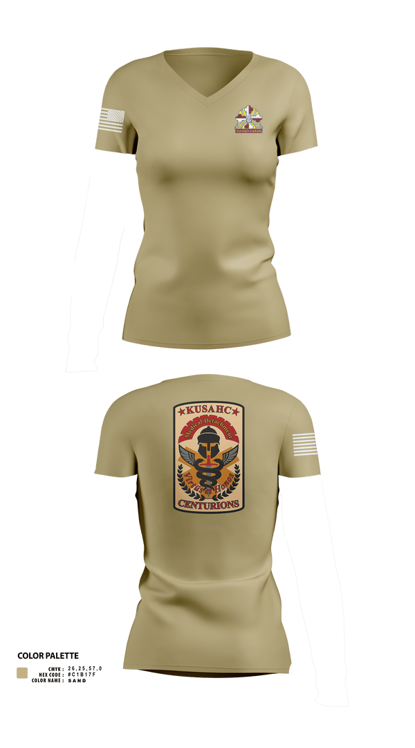 Womens Short Sleeve Vneck Shirt, Kirk U.S. Army Health Clinic, , Teamtime, Team time, sublimation, custom sports apparel, team uniforms, spirit wear, spiritwear, sports uniforms, custom shirts, team store, custom team store, fundraiser sports, apparel fundraiser