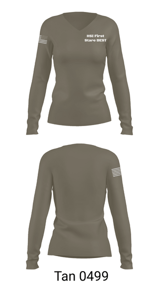 Womens Long Sleeve Vneck Shirt, HSI First Stare BEST, Police, Teamtime, Team time, sublimation, custom sports apparel, team uniforms, spirit wear, spiritwear, sports uniforms, custom shirts, team store, custom team store, fundraiser sports, apparel fundraiser