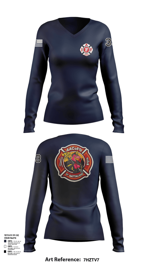Womens Long Sleeve Vneck Shirt, Glen Burnie, Fire Department, Teamtime, Team time, sublimation, custom sports apparel, team uniforms, spirit wear, spiritwear, sports uniforms, custom shirts, team store, custom team store, fundraiser sports, apparel fundraiser