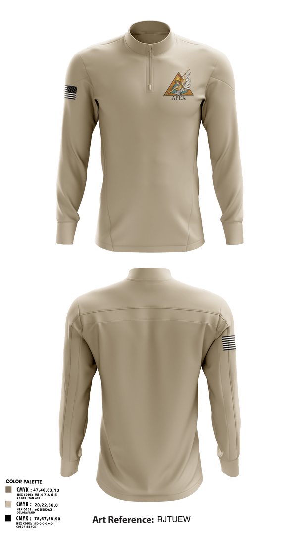 Quarter Zip Jacket, Apex, 502d IEW BN, Army, Teamtime, Team time, sublimation, custom sports apparel, team uniforms, spirit wear, spiritwear, sports uniforms, custom shirts, team store, custom team store, fundraiser sports, apparel fundraiser